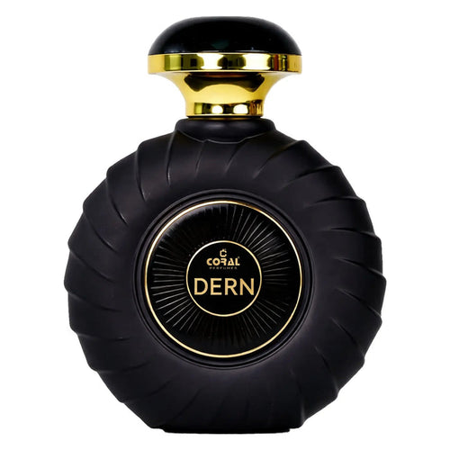 Coral Dern For Men EDP 100ml bottle by Bin Kamal Perfumes, sleek glass fragrance bottle with coral accents and silver cap.