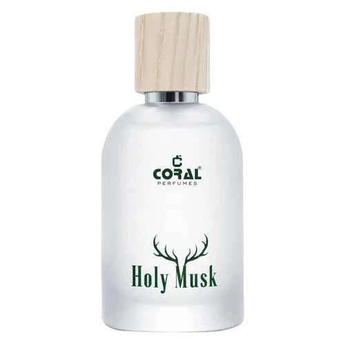 Coral Holy Musk unisex Eau de Parfum 50ml bottle by Bin Kamal Perfumes, featuring a sleek design and elegant packaging.
