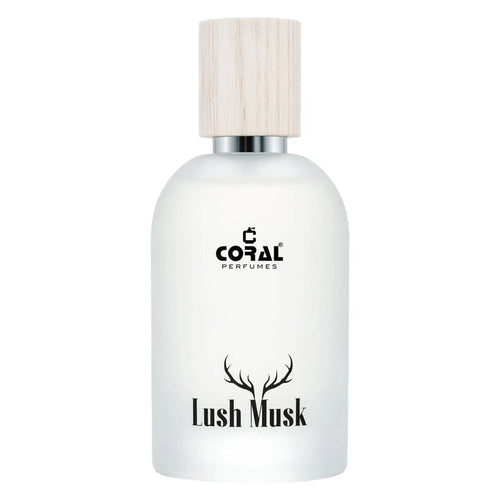 Unisex Coral Lush Musk EDP by Bin Kamal Perfumes in a 50ml bottle, featuring a soft, musky fragrance with coral accents.