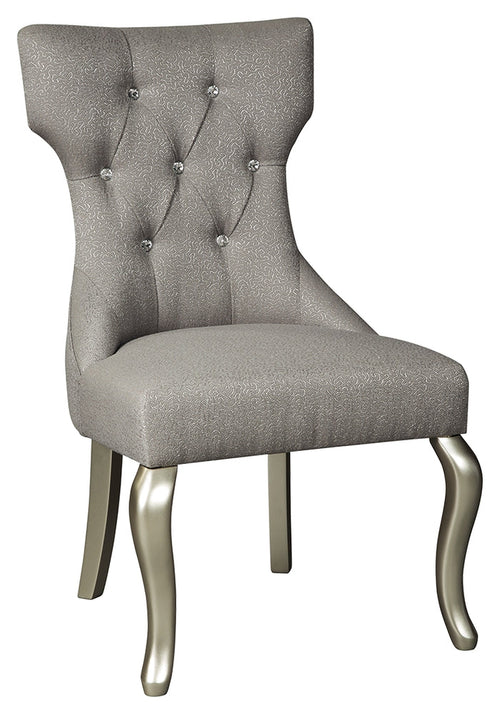 Coralayne D650-03 SilverWhite Dining UPH Side Chair 2CN
