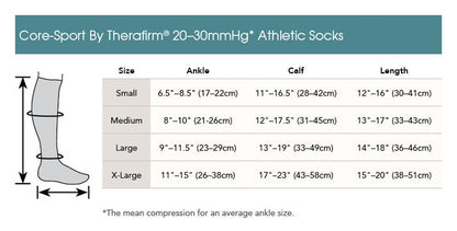 Core-SportÂ® by Therafirm Gradient Compression Athletic Socks 20-30mmHg