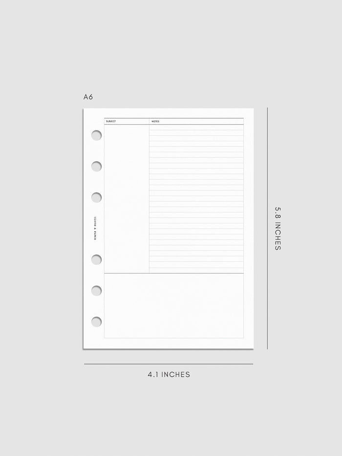 Digital mockup of insert in A6.