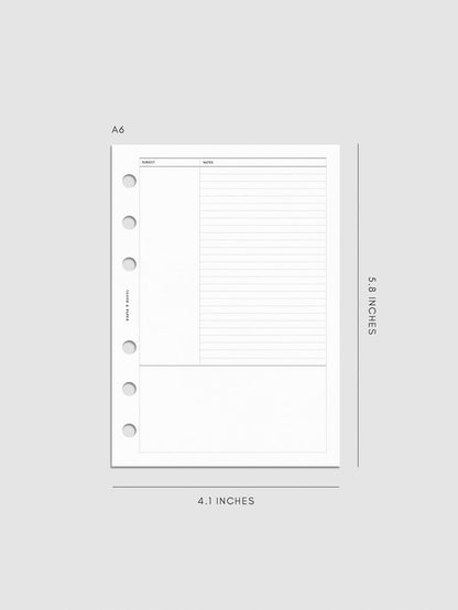 Digital mockup of insert in A6.