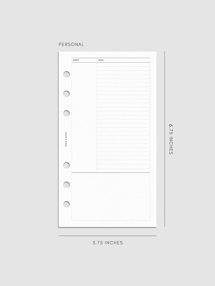 Digital mockup of insert in Personal.
