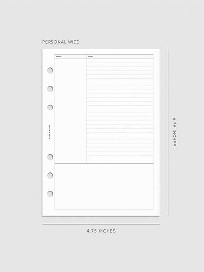 Digital mockup of insert in Personal Wide.