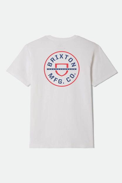 Crest Starline Short Sleeve Standard T-Shirt - White/Red/Navy