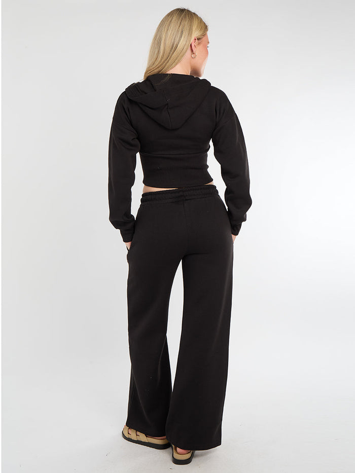Cropped Zip Up Hood Sweatshirt & Wide Leg Trouser Tracksuit 🇬🇧