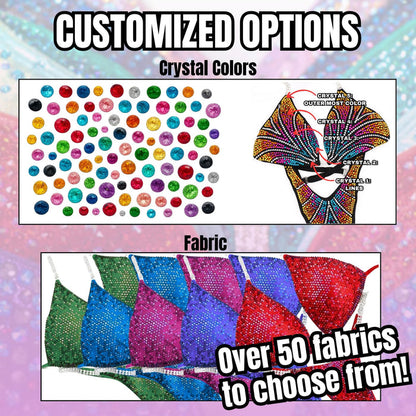 Single Piece Bottom – custom crystal competition bikini for NPC bodybuilding