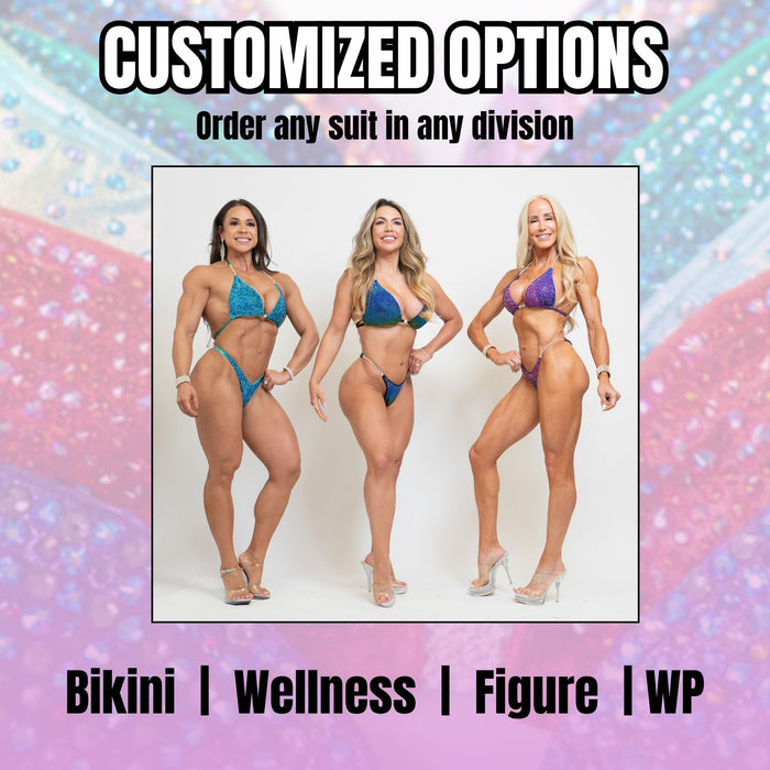 Single Piece Bottom – custom crystal competition bikini for NPC bodybuilding