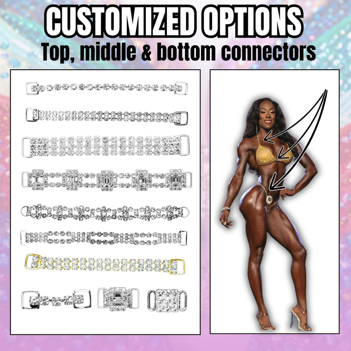 Single Piece Bottom – custom crystal competition bikini for NPC bodybuilding
