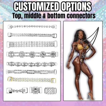 Single Piece Bottom – custom crystal competition bikini for NPC bodybuilding