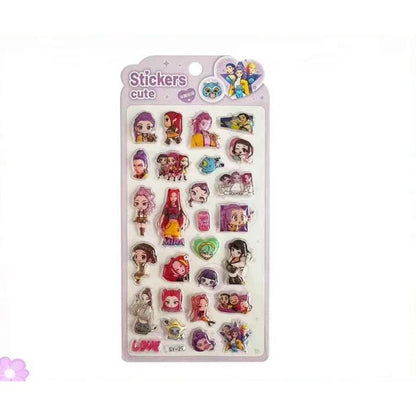 Cute Anime Girl 3D Puff Stickers – Bulk Assorted Kawaii Character Sticker Sheets for Scrapbooking, Crafts, Party Favors & Kids (LST29)