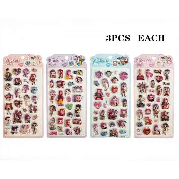 Cute Anime Girl 3D Puff Stickers – Bulk Assorted Kawaii Character Sticker Sheets for Scrapbooking, Crafts, Party Favors & Kids (LST29)