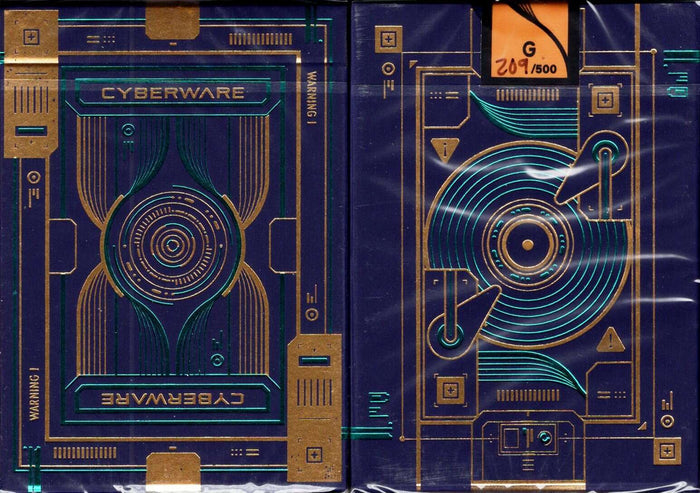PlayingCardDecks.com-Cyberware Neon Gilded Playing Cards USPCC