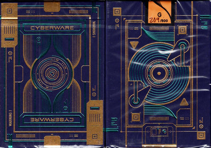 PlayingCardDecks.com-Cyberware Neon Gilded Playing Cards USPCC