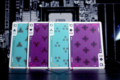 PlayingCardDecks.com-Cyberware Neon Gilded Playing Cards USPCC