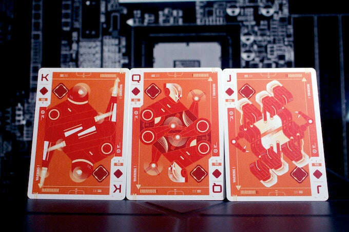 PlayingCardDecks.com-Cyberware Rouge Playing Cards USPCC