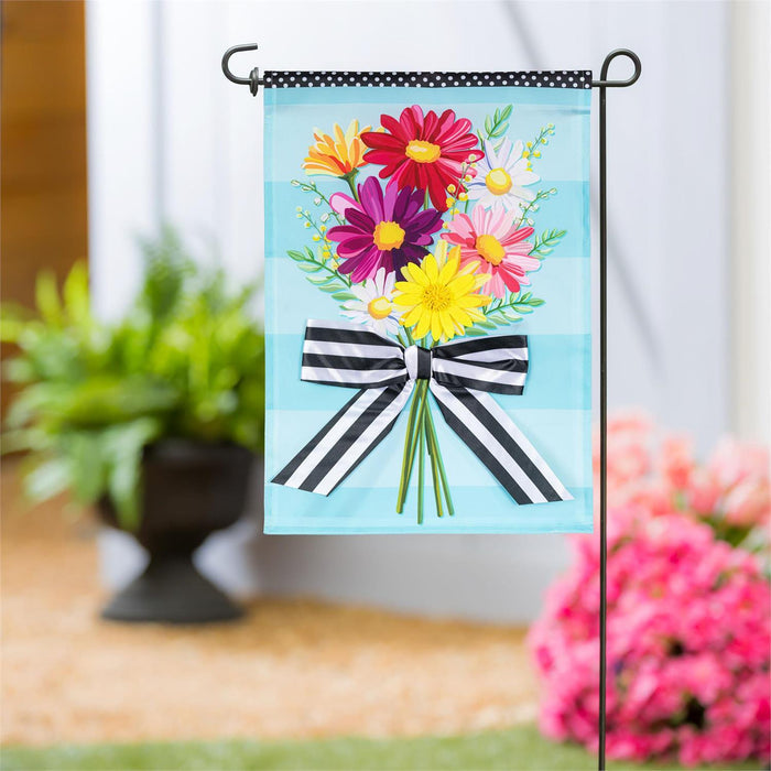 Daisy Bow Bouquet Garden Flag