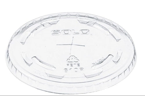 Dart Container - 10 Oz Clear PET Flat Straw Slotted Lid for Plastic Cups, 1000/cs - 610TS