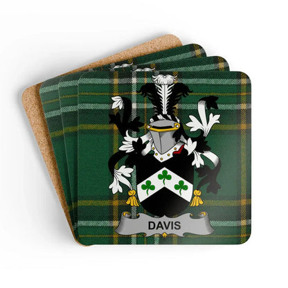 Davis Family Crest Plaid Print Coaster Set