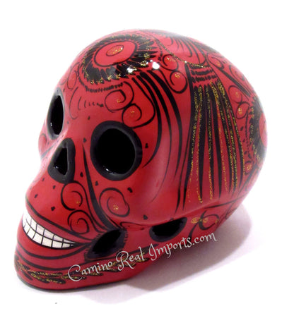 Day Of the Dead Hand Painted Clay Sugar Skull Caminorealimports.com