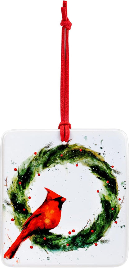 DC Cardinal on Holly Magnet Ornament