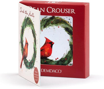 DC Cardinal on Holly Magnet Ornament