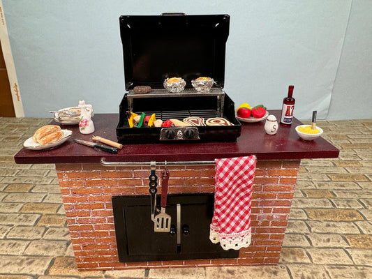 Decorated Outdoor BBQ Grill Reutter Porcelain Germany