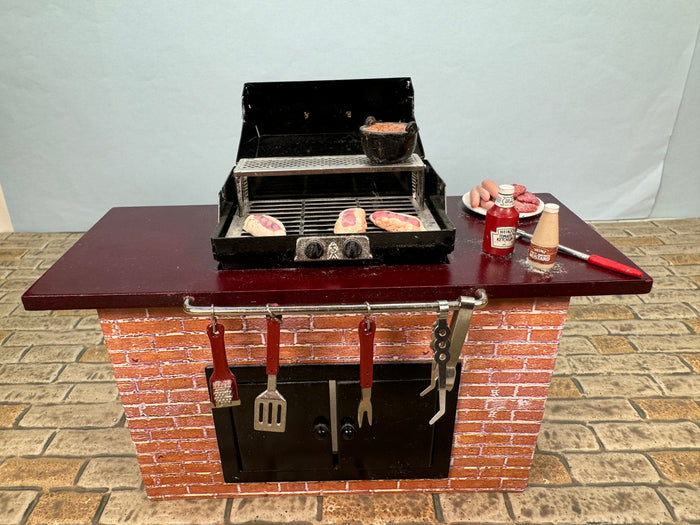 Decorated Outdoor BBQ Grill Reutter Porcelain Germany