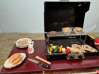 Decorated Outdoor BBQ Grill Reutter Porcelain Germany