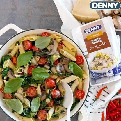 Denny Alfredo Pasta Sauce 400g bottle with creamy Parmesan garlic flavor for pasta