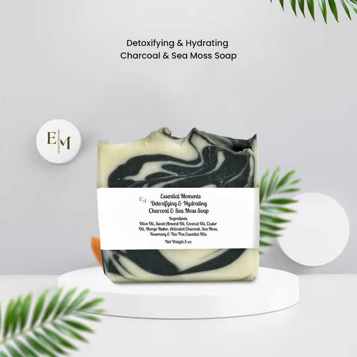 Detoxifying & Hydrating Charcoal and Sea Moss Soap - Essential Moments