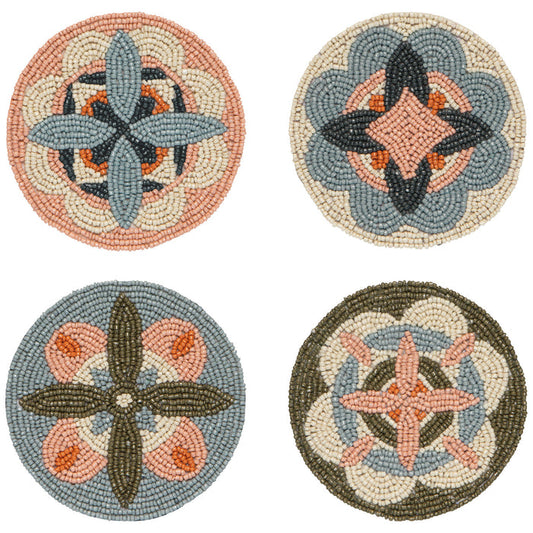 Disco Formation Beaded Coasters - Set of 4
