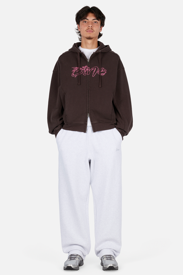 Distressed Terry Zip Hoodie