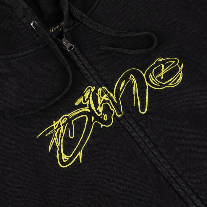 Distressed Terry Zip Hoodie