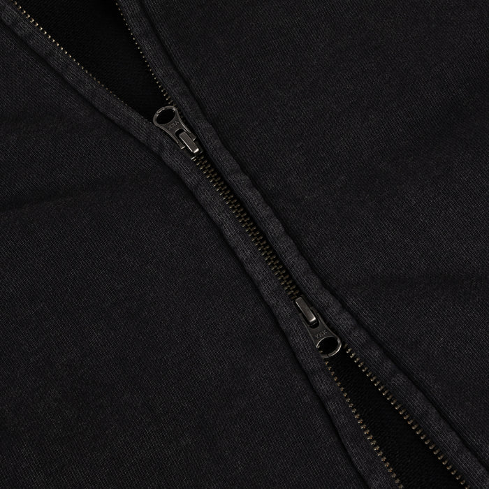 Distressed Terry Zip Hoodie