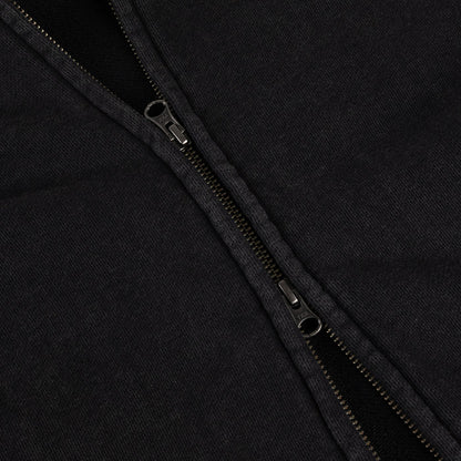Distressed Terry Zip Hoodie