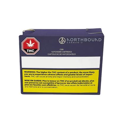 Front view of the Dosidos x Purple Punch CBN Vape Cartridge with bold branding against a stark white background.