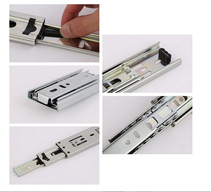 Drawer Rail Slide Rail Slideway Mute Three-Section Rail 25/30CM