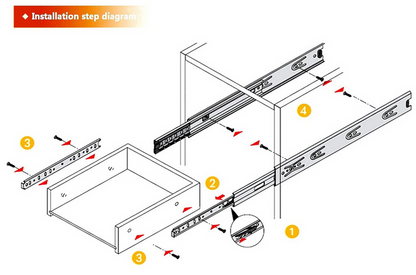 Drawer Rail Slide Rail Slideway Mute Three-Section Rail 25/30CM