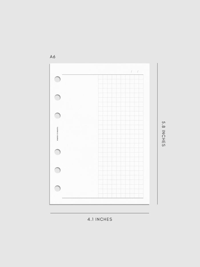 Digital mockup of insert in A6.