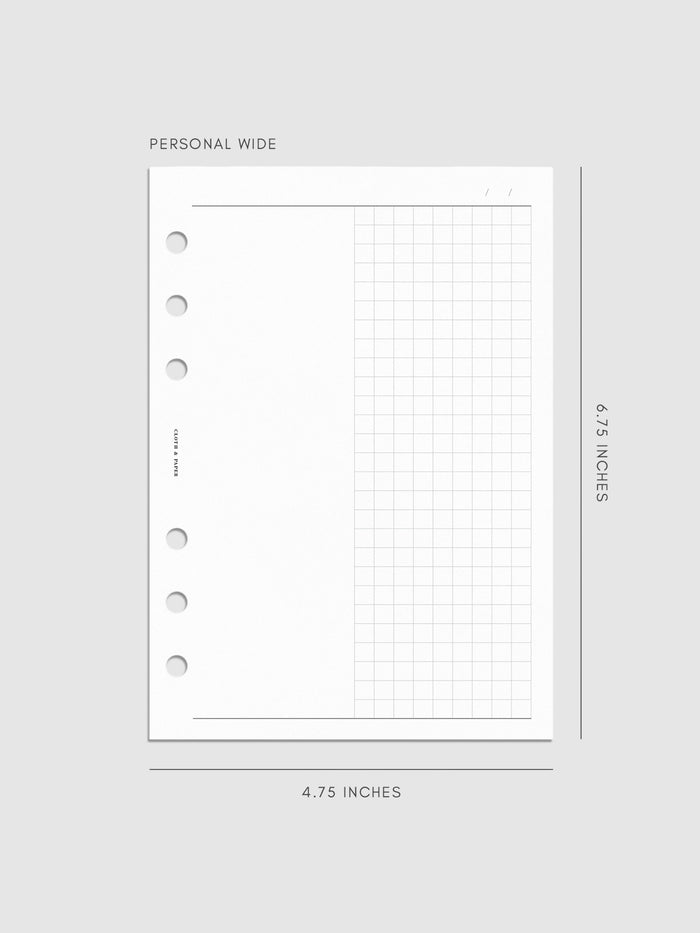 Digital mockup of insert in Personal Wide.