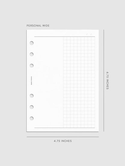 Digital mockup of insert in Personal Wide.
