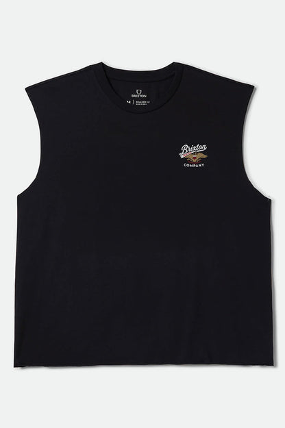 Men's Eagle Crest Muscle Tank in the color Black - Front Product View