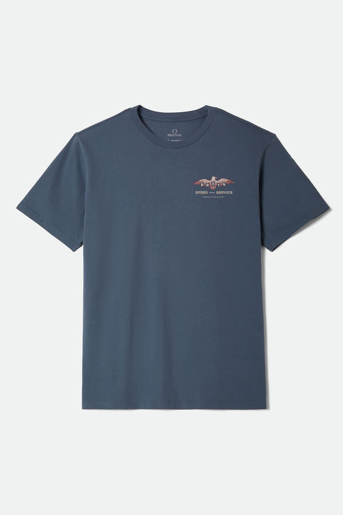 Men's Eagle Speed Shop Short Sleeve Standard T-Shirt in the color Navy - Front Product View