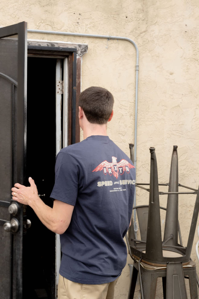 Men's Eagle Speed Shop Short Sleeve Standard T-Shirt in the color Navy - Men's Lifestyle image