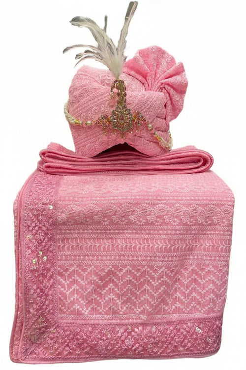 Elegant Traditional Turban with Shawl for Men – Perfect for Weddings & Festive Wear