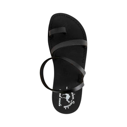 Ella - Vegan Leather Sandal | Black up view