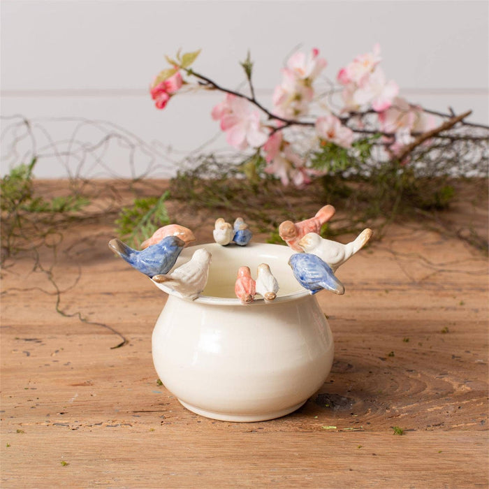 Enamel Pot With Birds
