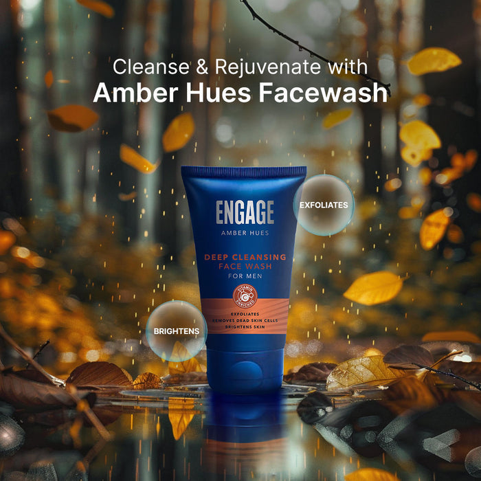 Engage Gift - Exquisite Collection Luxury Grooming Set for Men, Amber Hues Eau De Parfum (50ml), Amber Hues Shower Gel (100ml), Amber Hues Face Wash (100ml), Combo Set of 3, Gift For Men, Anniversary Gift, Birthday Gift_4